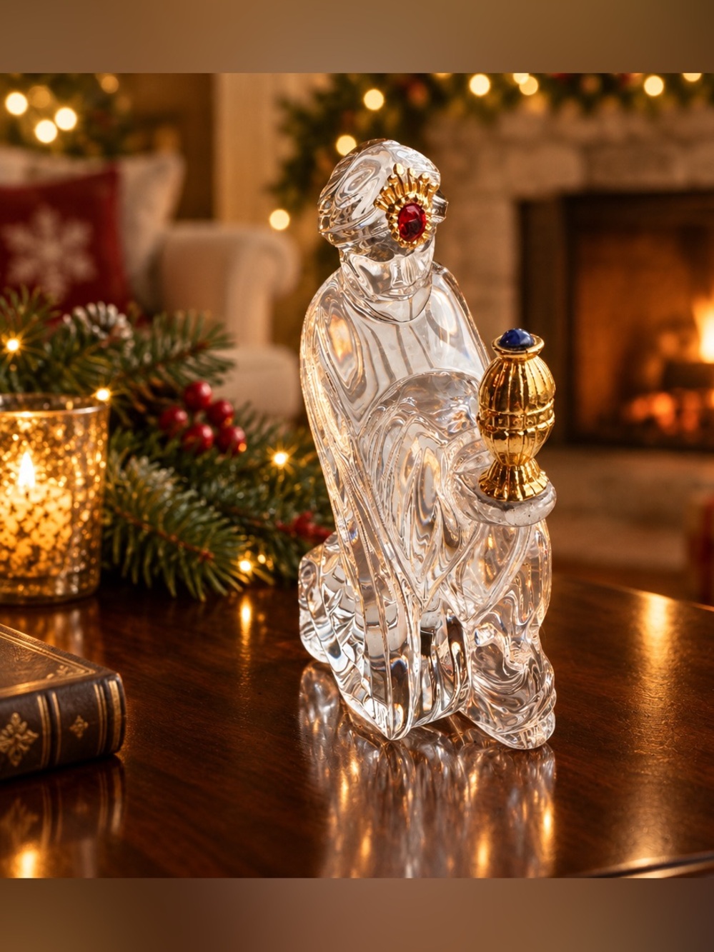 Gorham Crystal Nativity Wise Man King Balthasar Figurine Germany Vintage No Box